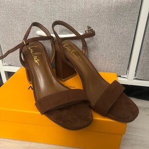 Lulu's Brown Block Heel Sandals